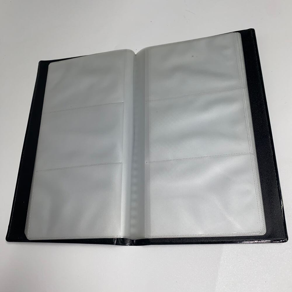 Black Leather Name Card Book 4.5" x 7.5" - Picture 3 of 4